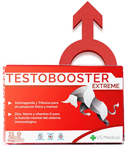 Testosterona Booster EXTREME VS Medical | Potenciador Sexual Masculino Natural | Pre Entreno, Rendimiento Muscular | Fuerza, Energía, Resistencia y Potencia | Ashwagandha,Tribulus Terrestris, Zinc